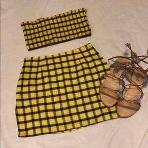 two piece skirt and bandeau set